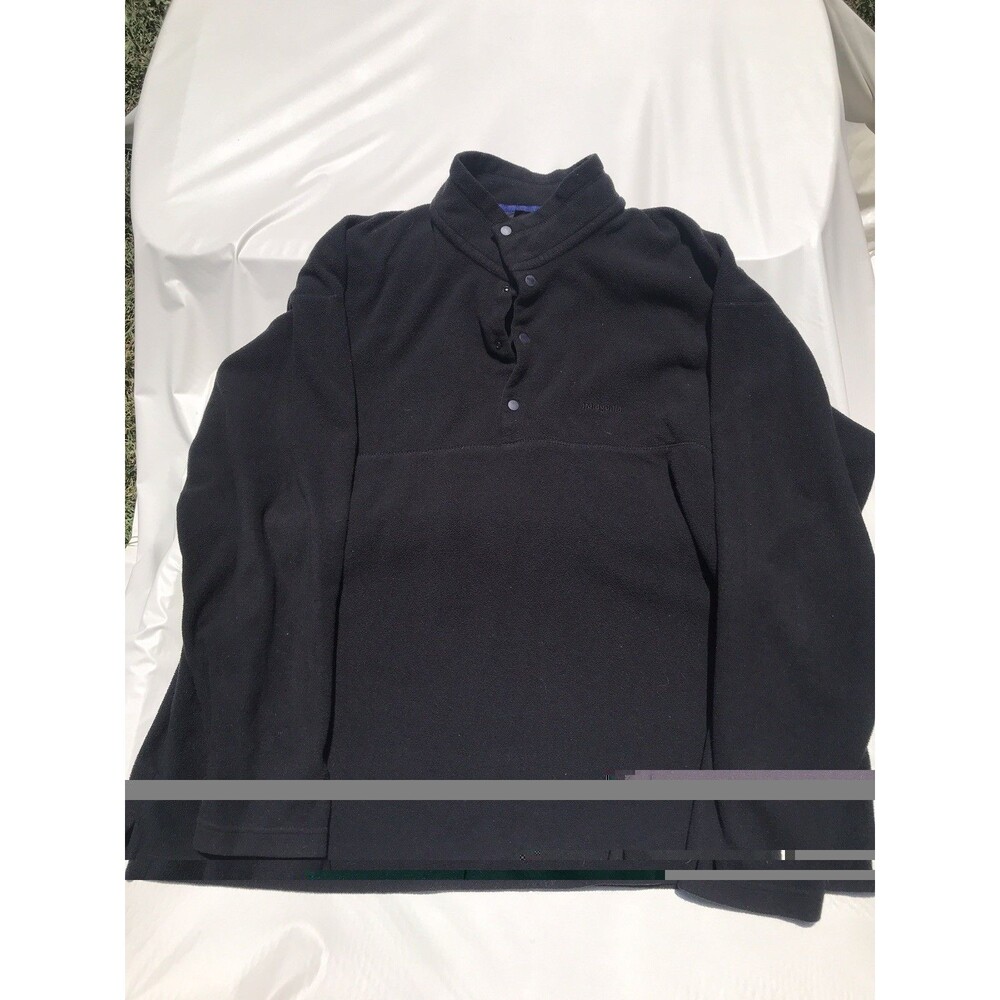 Patagonia Micro L Snap-T Fleece Pullover Jacket men's XLarge Black Hiking